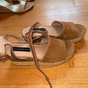 Steve Madden suede and cork wedges